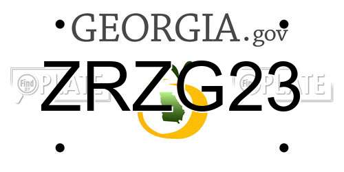 ZRZG23 Georgia License Plate