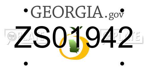 ZS01942 Georgia License Plate