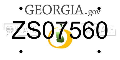 ZS07560 Georgia License Plate