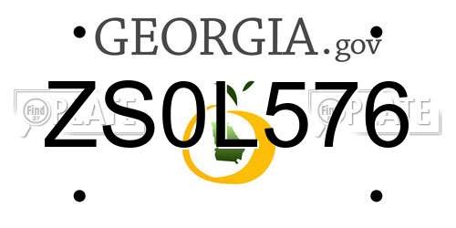 ZS0L576 Georgia License Plate