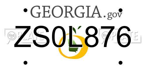 ZS0L876 Georgia License Plate