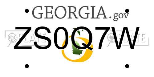 ZS0Q7W Georgia License Plate