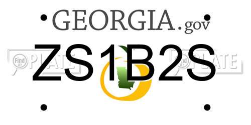 ZS1B2S Georgia License Plate