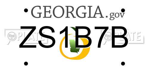 ZS1B7B Georgia License Plate