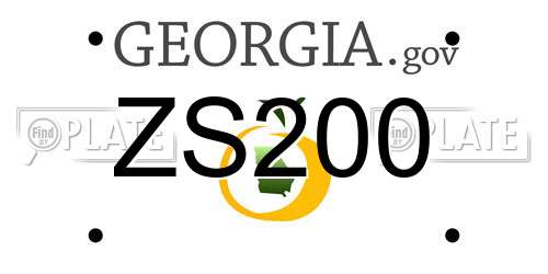 ZS200 Georgia License Plate