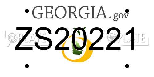 ZS20221 Georgia License Plate