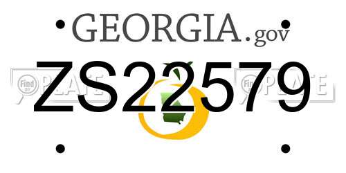 ZS22579 Georgia License Plate
