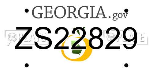 ZS22829 Georgia License Plate