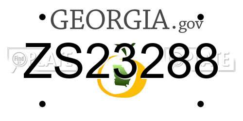ZS23288 Georgia License Plate