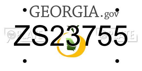 ZS23755 Georgia License Plate