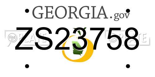 ZS23758 Georgia License Plate