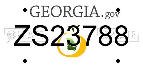 ZS23788 Georgia License Plate
