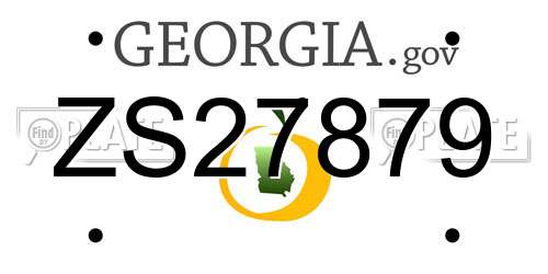 ZS27879 Georgia License Plate