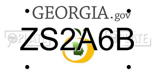 ZS2A6B Georgia License Plate
