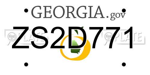 ZS2D771 Georgia License Plate