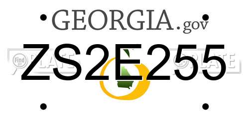 ZS2E255 Georgia License Plate