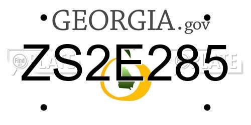 ZS2E285 Georgia License Plate