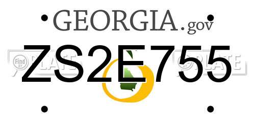 ZS2E755 Georgia License Plate