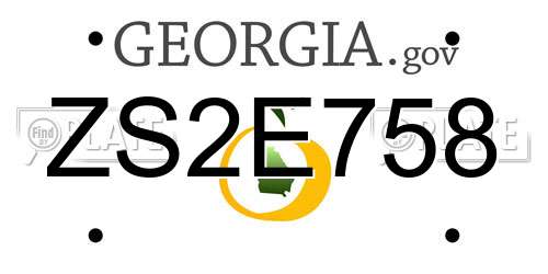 ZS2E758 Georgia License Plate