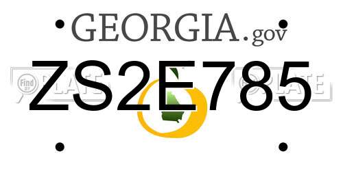 ZS2E785 Georgia License Plate