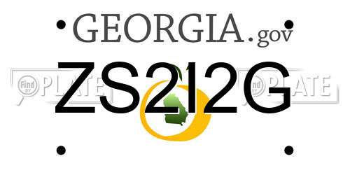 ZS2I2G Georgia License Plate