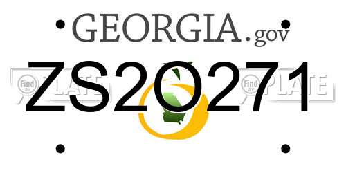 ZS2O271 Georgia License Plate