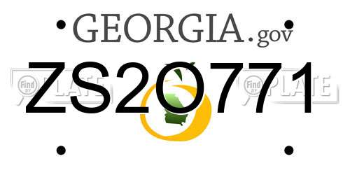 ZS2O771 Georgia License Plate