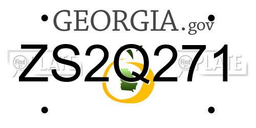 ZS2Q271 Georgia License Plate