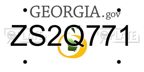 ZS2Q771 Georgia License Plate