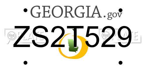 ZS2T529 Georgia License Plate