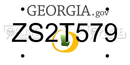 ZS2T579 Georgia License Plate
