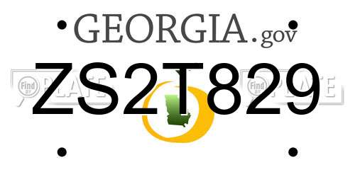 ZS2T829 Georgia License Plate