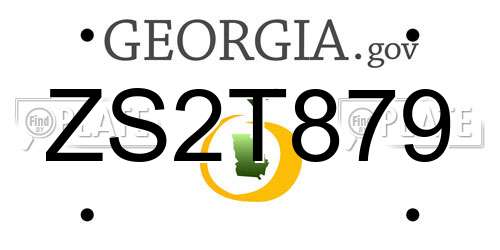 ZS2T879 Georgia License Plate