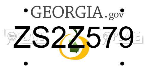 ZS2Z579 Georgia License Plate