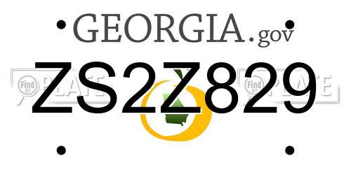 ZS2Z829 Georgia License Plate