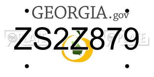 ZS2Z879 Georgia License Plate