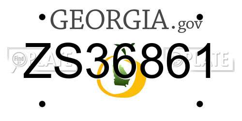ZS36861 Georgia License Plate