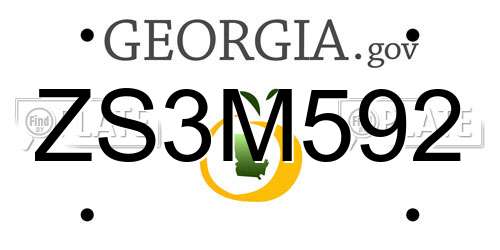ZS3M592 Georgia License Plate