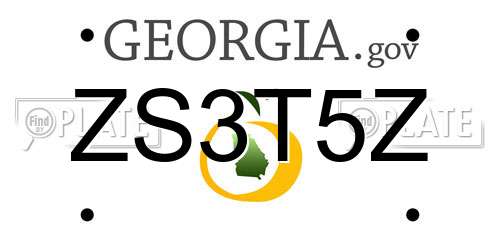 ZS3T5Z Georgia License Plate