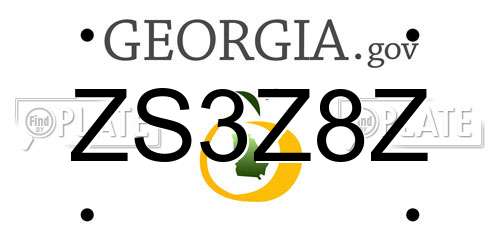 ZS3Z8Z Georgia License Plate