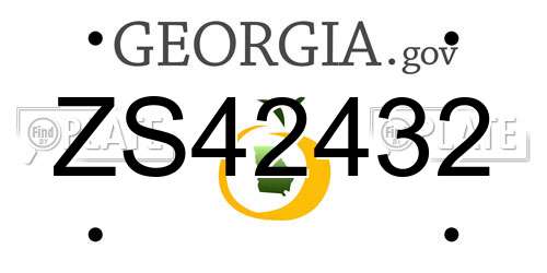 ZS42432 Georgia License Plate