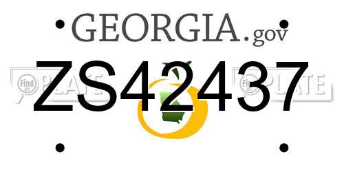 ZS42437 Georgia License Plate