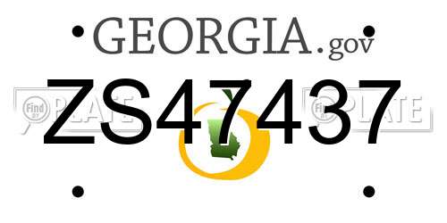 ZS47437 Georgia License Plate