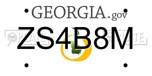 ZS4B8M Georgia License Plate