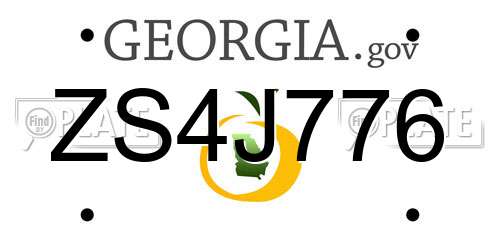 ZS4J776 Georgia License Plate