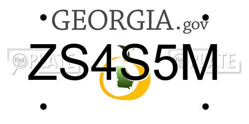 ZS4S5M Georgia License Plate