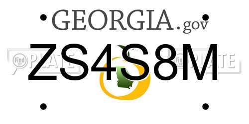 ZS4S8M Georgia License Plate
