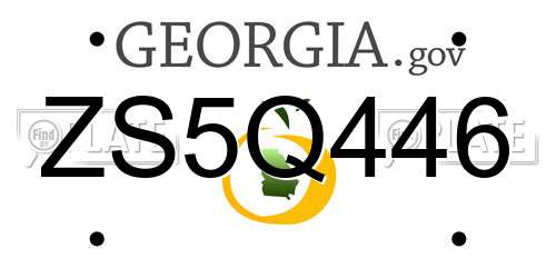 ZS5Q446 Georgia License Plate