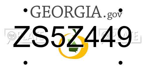ZS5Z449 Georgia License Plate