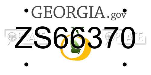 ZS66370 Georgia License Plate